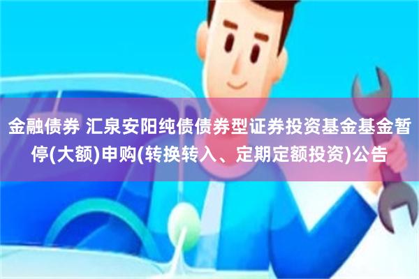 金融债券 汇泉安阳纯债债券型证券投资基金基金暂停(大额)申购(转换转入、定期定额投资)公告