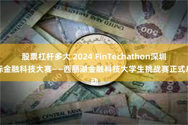 股票杠杆多大 2024 FinTechathon深圳国际金融科技大赛——西丽湖金融科技大学生挑战赛正式启动