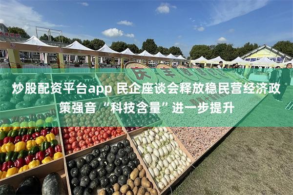 炒股配资平台app 民企座谈会释放稳民营经济政策强音 “科技含量”进一步提升
