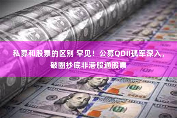 私募和股票的区别 罕见！公募QDII孤军深入，破圈抄底非港股通股票