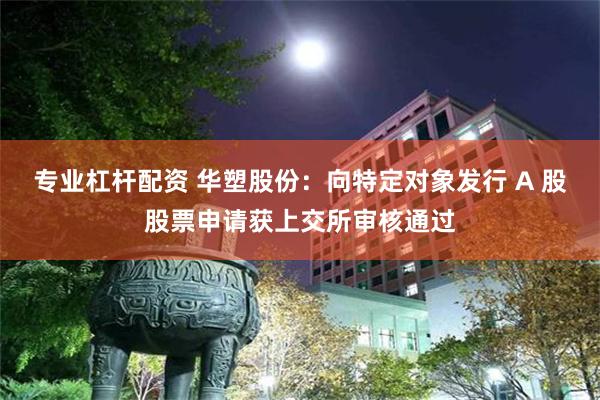 专业杠杆配资 华塑股份：向特定对象发行 A 股股票申请获上交